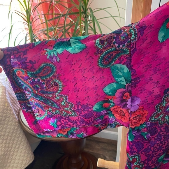 Victoria's Secret Vintage Gold Label Floral Sleep Shirt Pajama Nightie Sz P/S - Picture 4 of 7